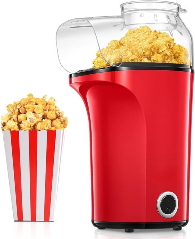 QORA® Popcornmachine - Popcornmachine - Popcornmachine Princess - Rood - 23cm x 21cmx 13cm