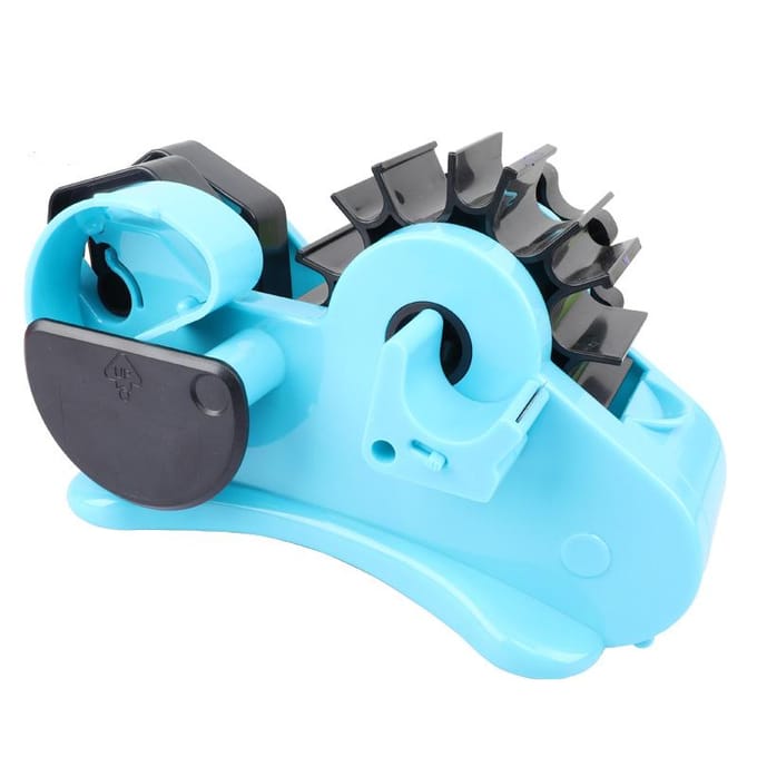 Distributeur de ruban adhésif semi-automatique Distributeur de ruban adhésif thermique réutilisable à coupe multiple avec compartiment pour ruban à transfert thermique 4cm bleu