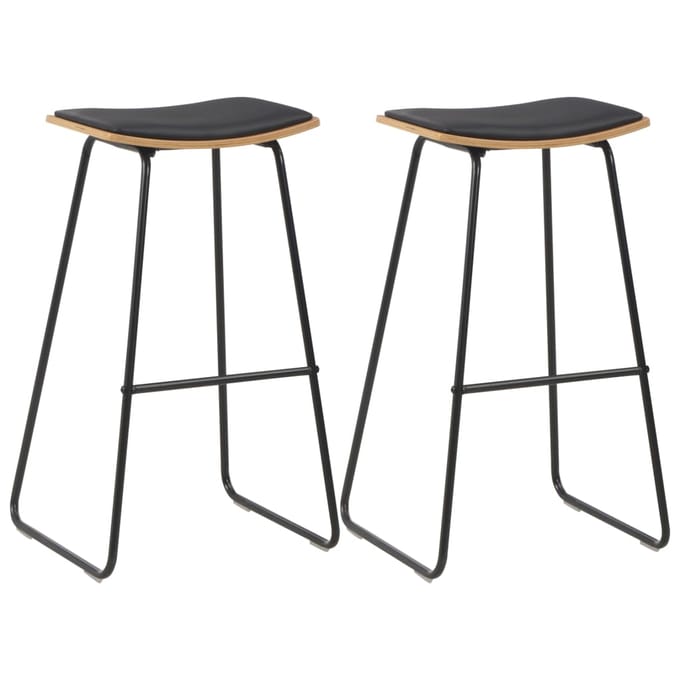 vidaXL - Barstoelen - 2 - st - kunstleer - zwart