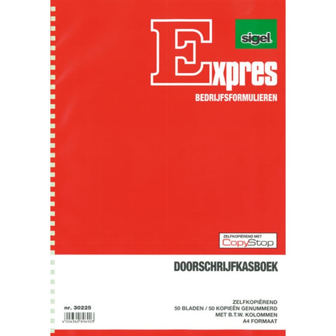 Doorschrijfkasboek Sigel Expres - A4 - Met BTW Kolom - 50 Blz