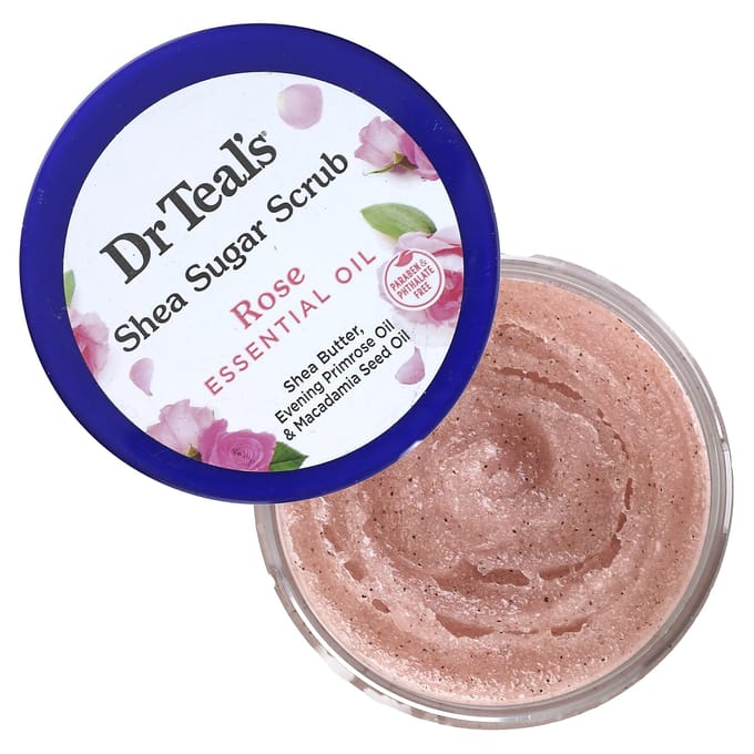 Dr. Teal's, Suiker Body Scrub, Essentiële Olie van Roos, 19 oz (538 g) gray