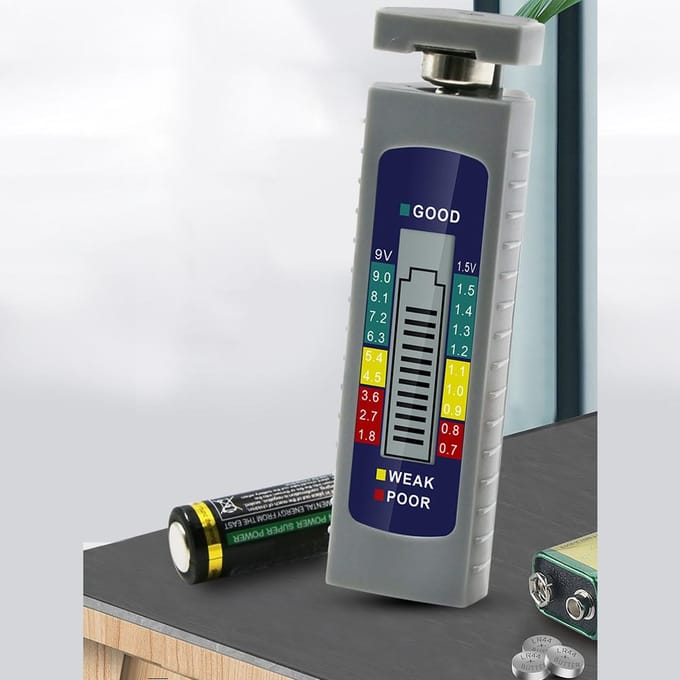Draagbare Universele Digitale Batterij Tester Checker Batterij Capaciteit Checker voor AA AAA 9V 6F22 1.5V grijs