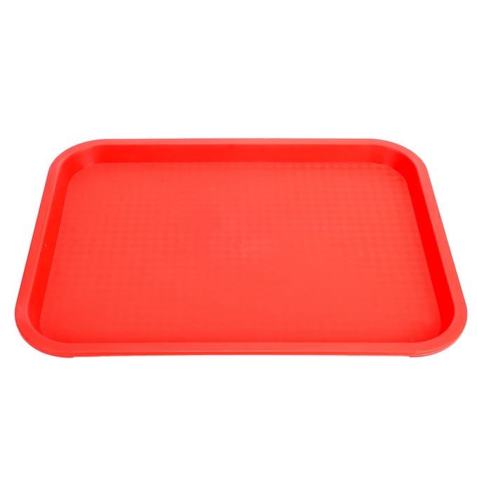 Fastfood dienblad PP Rechthoekig Dik Antislip Multifunctioneel Horeca Dienblad voor Restaurant rood