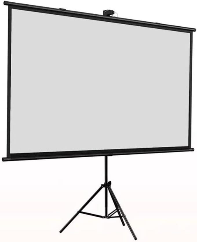 Projectiescherm met Statief - Draagbaar Filmscherm - Thuisbioscoop Maken - Oprolbaar Glasvezel - 60 Inch 16:9 - Wit