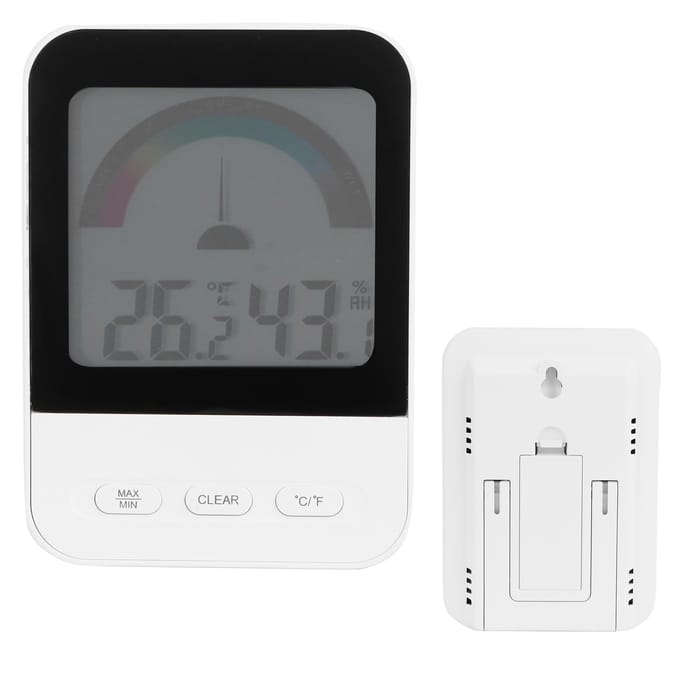 Digitale Elektronische Thermometer Hygrometer met LCD Achtergrondverlichting Display voor Binnenkas gray