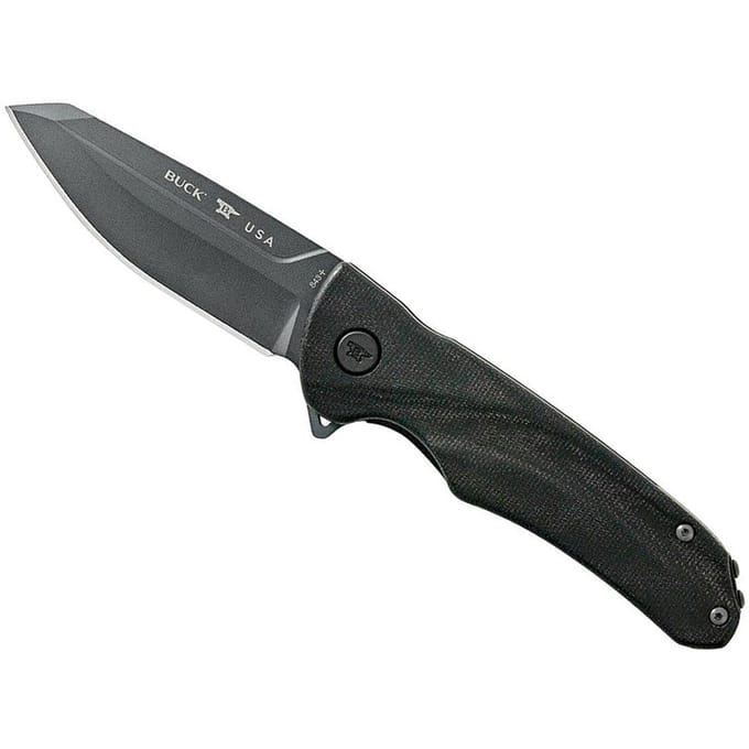 Buck sprint ops pro black canvas micarta