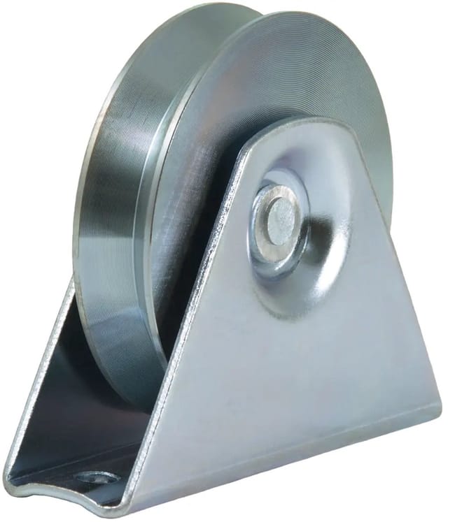 100 mm schijf met V-groef in vaste houder