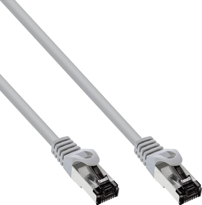InLine® Patchkabel, S/FTP (PiMf), Cat.8.1, 2000MHz, halogeenvrij, grijs, 0,3m