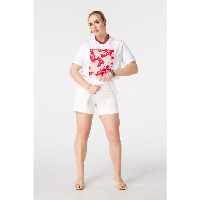 MS Mode Shorts Denim short met tailleband