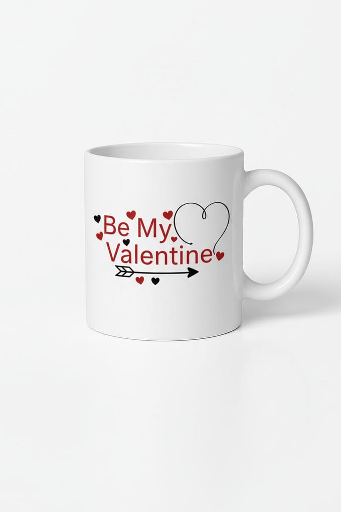 Valentijn Mok "Be My Valentine" met Hartjes - Romantisch Keramisch Cadeau