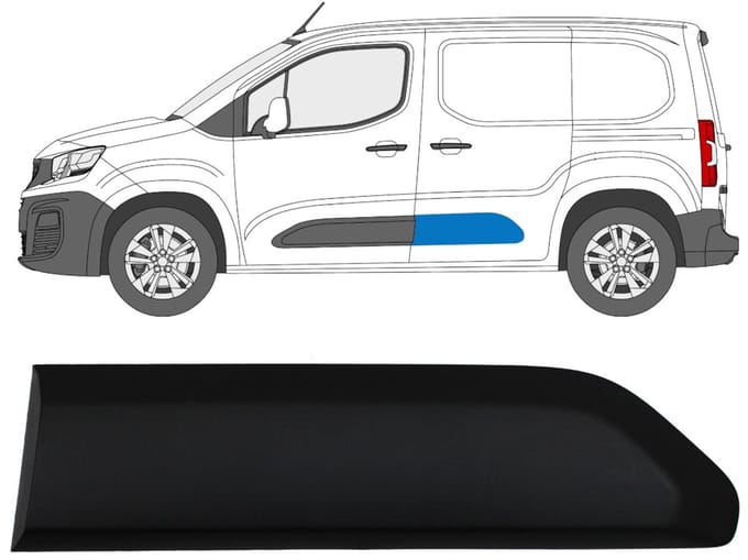 Sierlijst achterdeur voor Citroen Berlingo 2018-2023 / Links