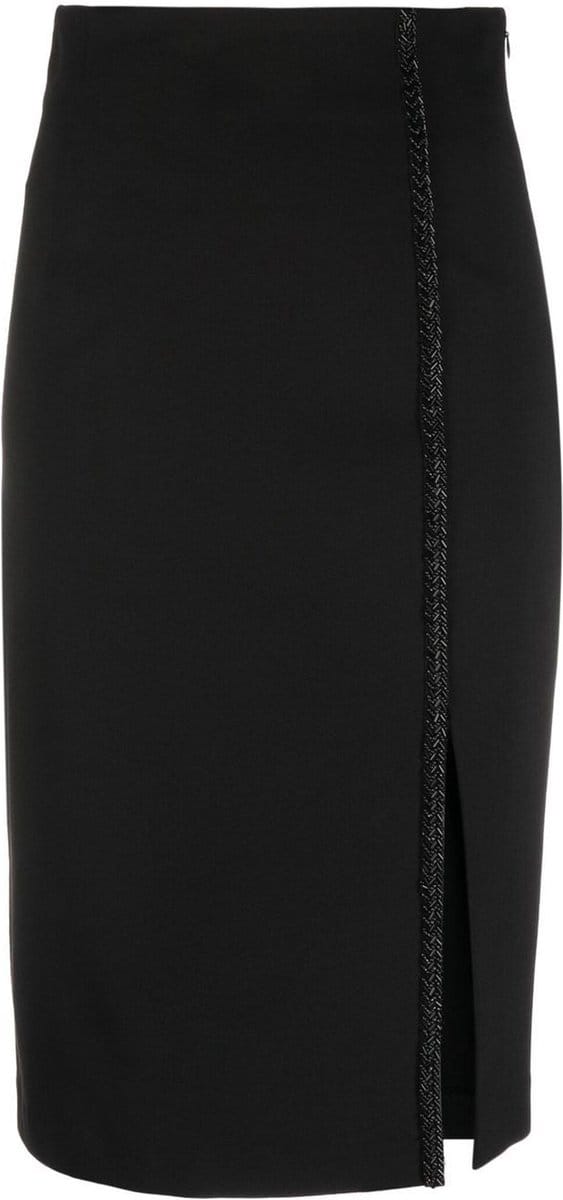 Twinset - zwarte midi rok met split - maat 34 (IT40)