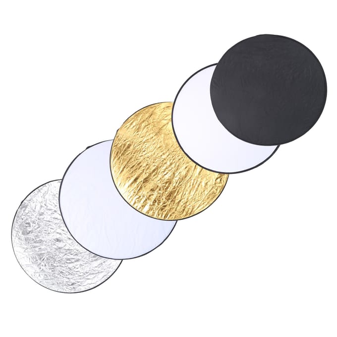 110cm 5 in 1 Handheld Opvouwbare Ronde Schijf Lichtreflector Draagbare Fotografie Diffuser beige