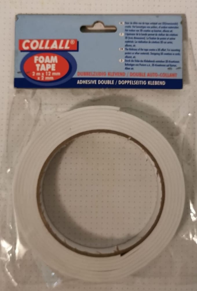 COLLALL Foam- tape - 2mtr x 12mm x 2mm - DUBBELZIJDIG KLEVEND