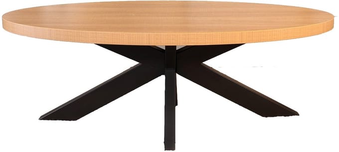 Salontafel ovaal lichtbruin melamine 130cm Denzel ovale bijzettafel side table