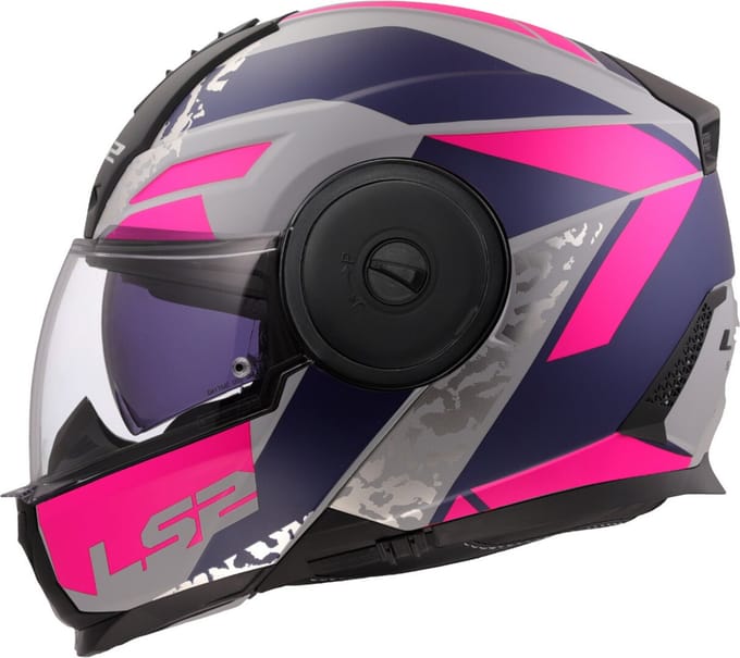 LS2 FF902 Scope II Oxyd Grijs Blauw Paars 06 Systeemhelm - Maat L -