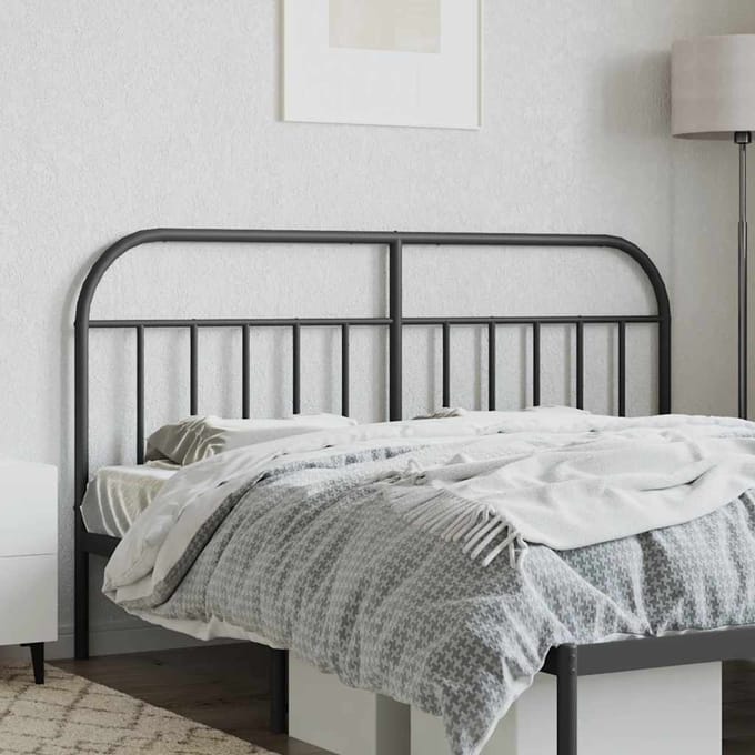 vidaXL - Vervangend - hoofdbord - metaal - zwart - 160 - cm