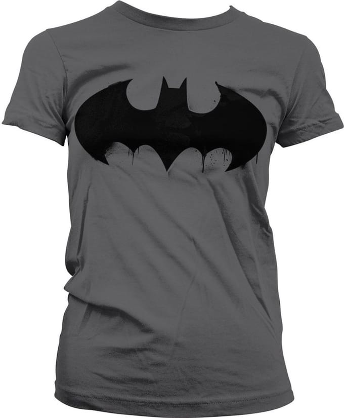 Batman T-shirt voor dames met logo-opdruk, 'Girly', donkergrijs
