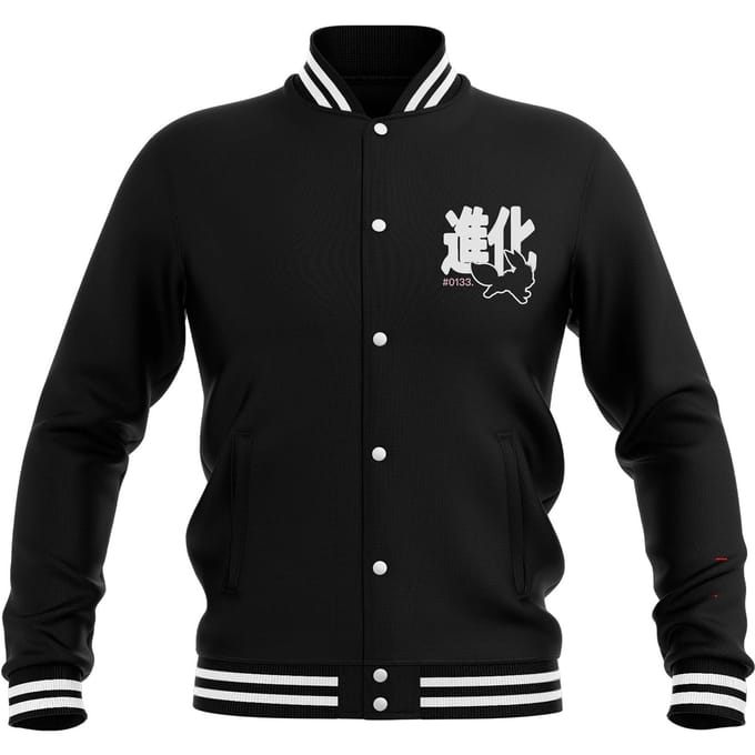 Pokémon Circle Of Eevee Evolutions Varsity Jacket - Black/Black - M