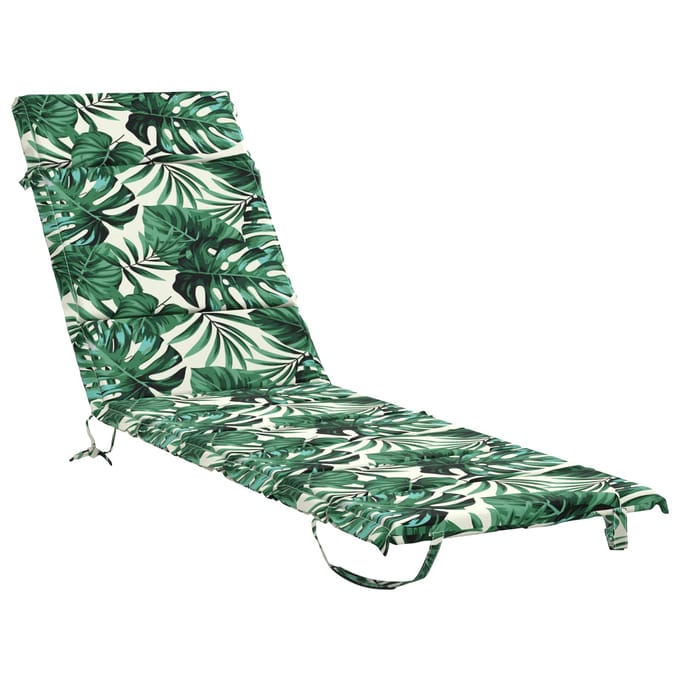 vidaXL - Ligstoel - Kussen - GEMERT - 100% - Polyester - Bladpatroon