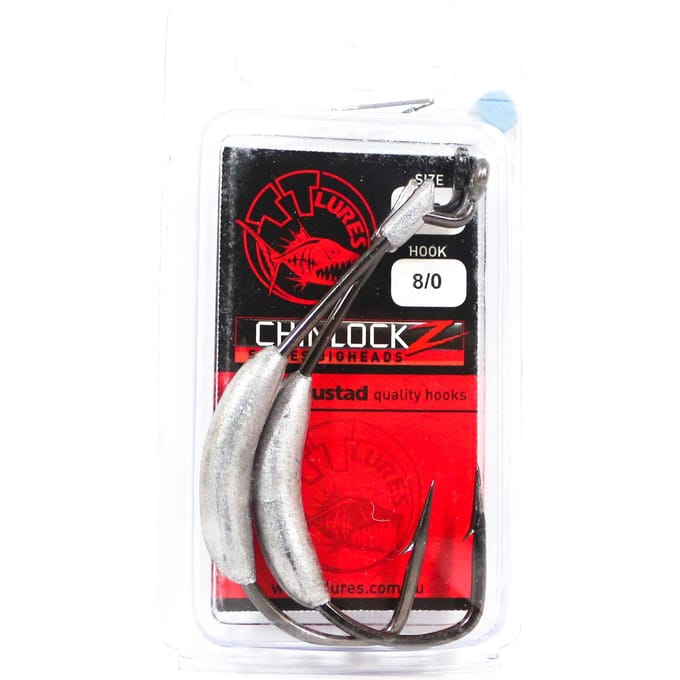 Tackle Tactics TT ChinlockZ SWS Crochet à vis sans fin lesté 1/2 oz 8/0 2/paquet (0978)
