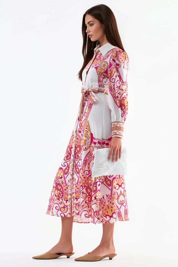 Paisley Print Geknoopte Maxi Jurk
