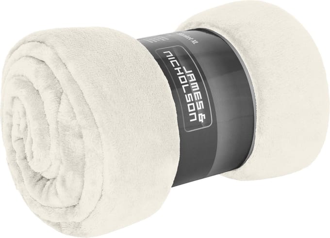 James & Nicholson Fleece deken - plaid - polyester - creme wit - 180x130 cm - XL formaat