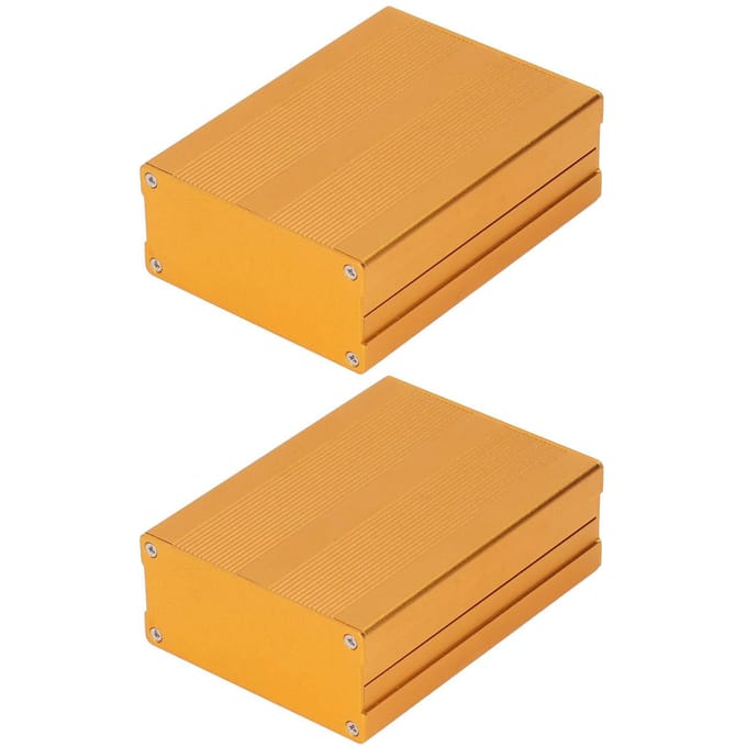 Boîtier de Projet Électronique Type Séparé Aluminium Alliage Oxydation Sablage de Surface Boîtier de Jonction d'Alimentation Doré doré
