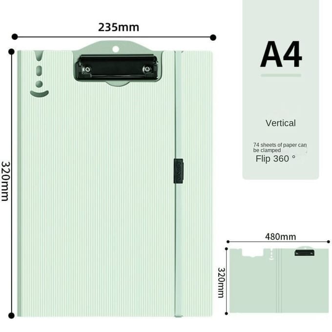 Presse-papiers A4, classeur, tableau mémo avec sangles, bloc-notes A4 étanche, tableau A4 pliable horizontal, clip pour école