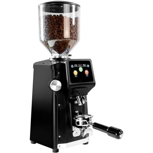 GGM Gastro Professionele koffiemolen - 1,2kg bonenreservoir - Ø 65mm platte maalschijven - automatische herkenning van de zeefhouder - zwart zwart