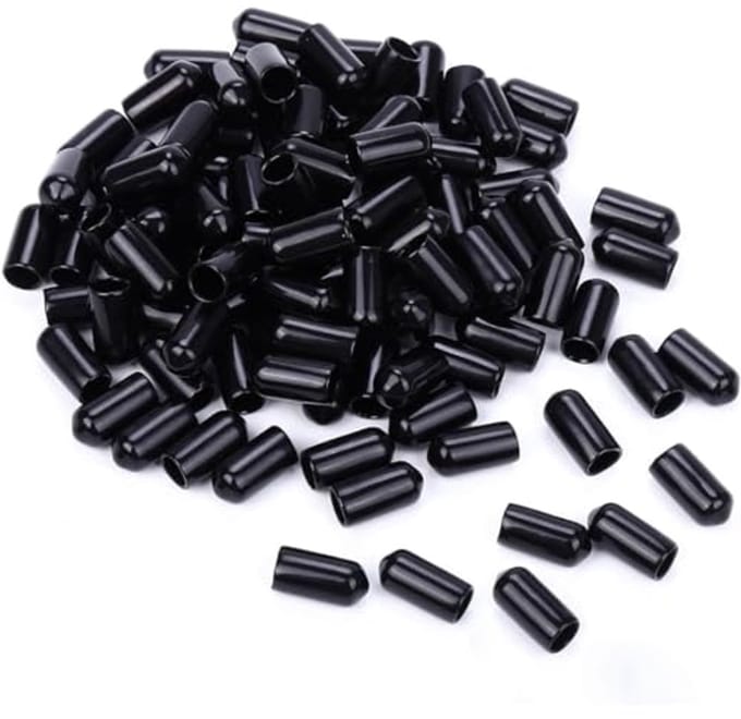 Rubberen eindkappen voor schroefdoppen en stangen - 50 stuks, 6 mm