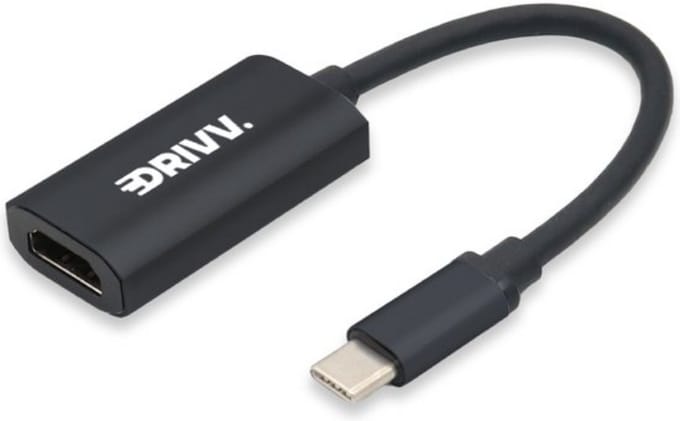 Drivv. USB C naar HDMI Adapter - Ondersteunt 4K 60Hz - Type C to HDMI - Thunderbolt 3 - Zwart