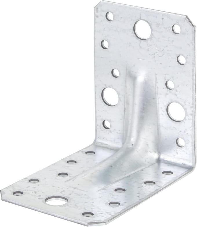 Extra Sterke Hoekijzers met Rib voor Houtconstructies - 90x90x65 mm (50 Stuks)