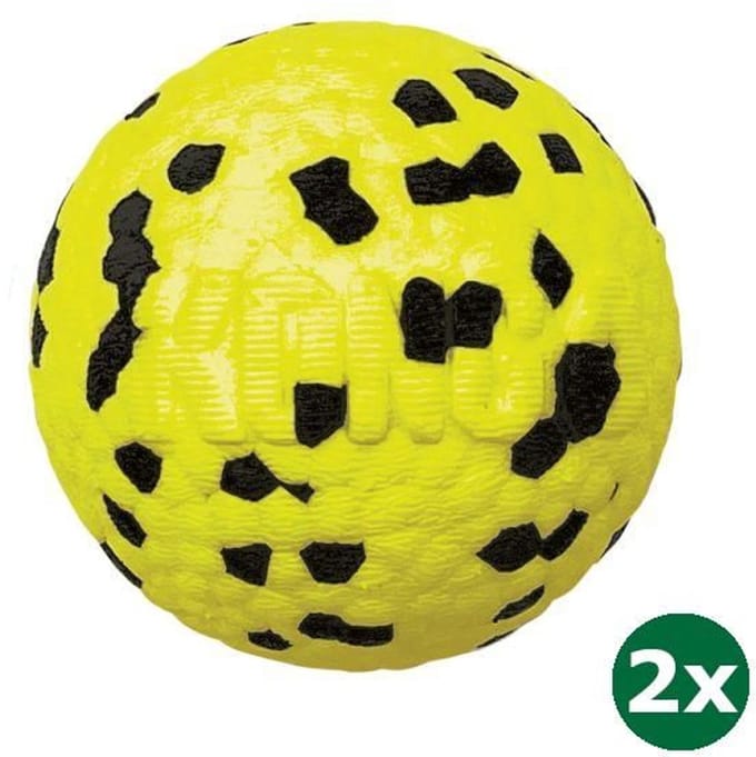 Kong reflex bal geel 2x 7x7x7 cm
