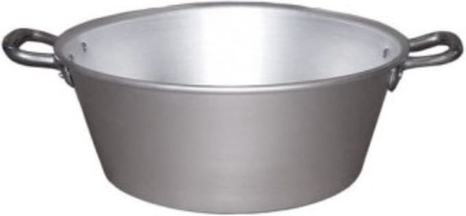 Waskom wasteil aluminium met handvatten groot 65cm 72l