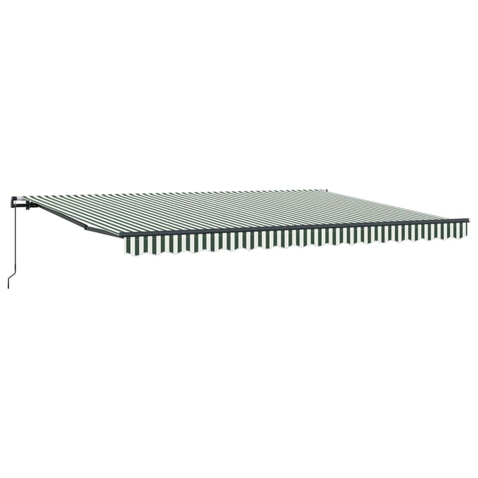 vidaXL - Uitschuifbare - luifel - Groen - en - Wit - 450 - × - 350 - cm