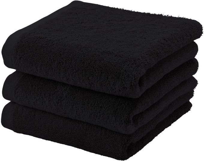 Aquanova handdoek London - 55x100 cm - Set van 3 - Zwart