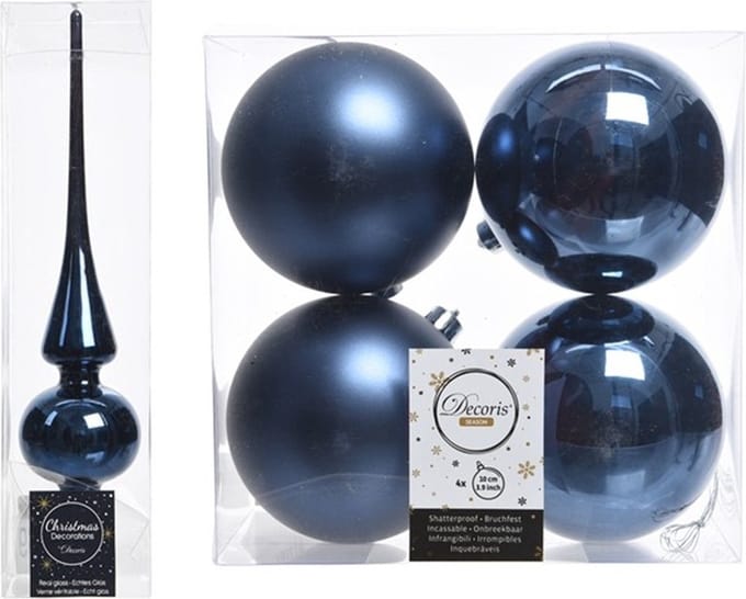 Decoris kerstballen met piek - 5 stuks (set) - 10cm - kunststof