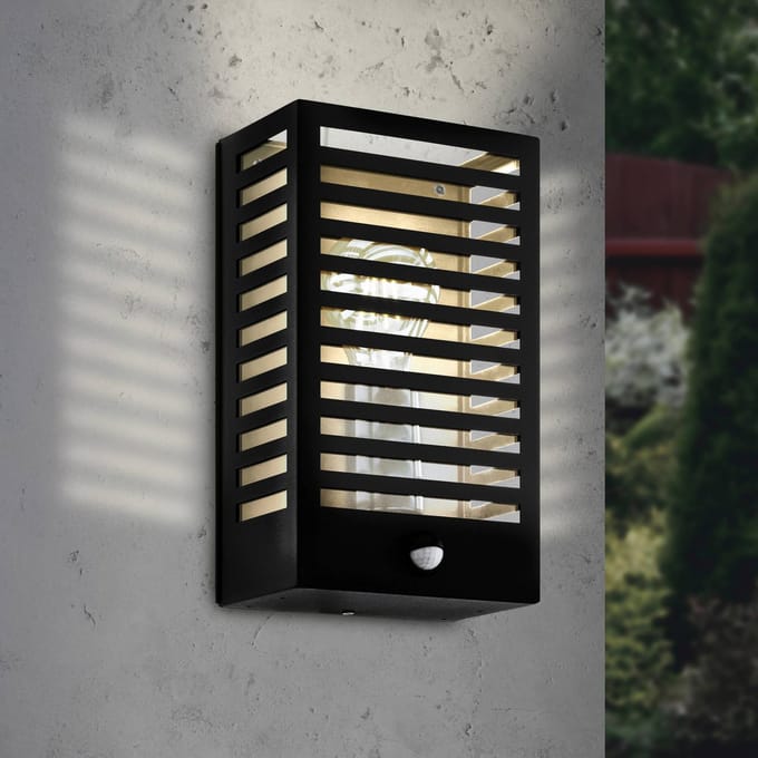 EGLO Alamonte 3 Wandlamp Buiten - E27 - 29,5 cm - Beweginssensor - Zwart