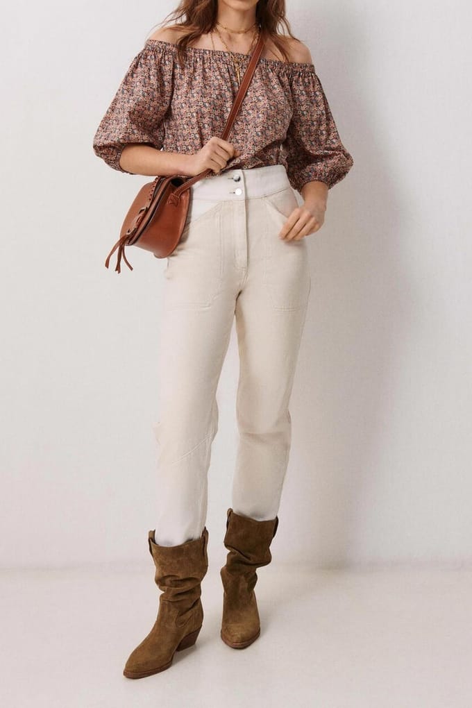 BA&SH Blouse Fustave Ecru Taglia: L | Magliette intime Outlet | Donna | Marrone