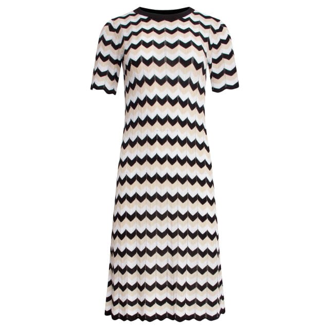 Smashed Lemon 25267 zigzag gebreide jurk, |