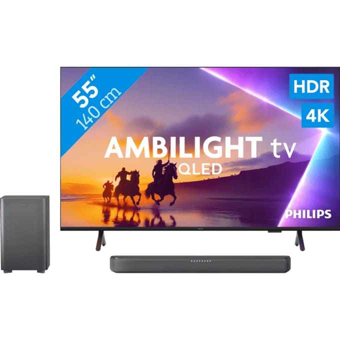 Philips Ambilight 55'' PUS8500 QLED 4K (2025) + Philips TAB5309