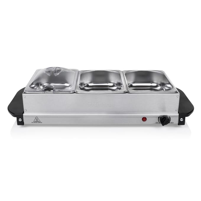 Tristar BP-6283 - Buffetwarmer 200W - Chafing dish - 3 x 1,4 Liter - Incl deksel - RVS