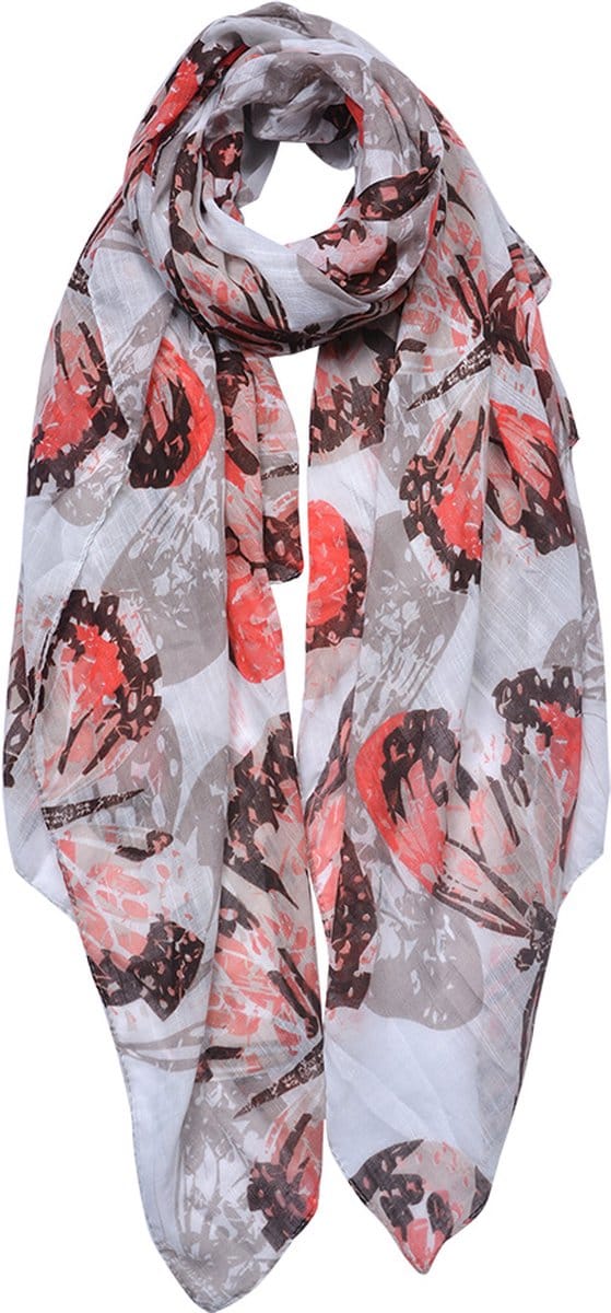 Juleeze Sjaal Dames Print 90x180 cm Roze Grijs Synthetisch