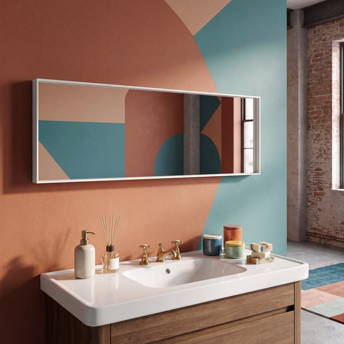 Spinder Design SENNE Badkamerspiegel rechthoekig wit 135x50 - Staal