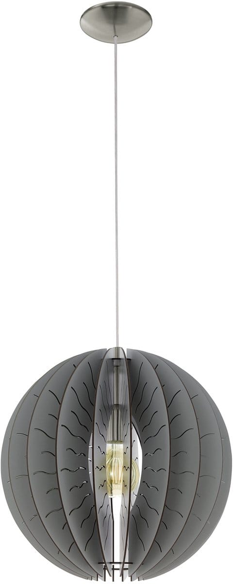 EGLO Fabessa Hanglamp - E27 - Staal|Hout - Grijs