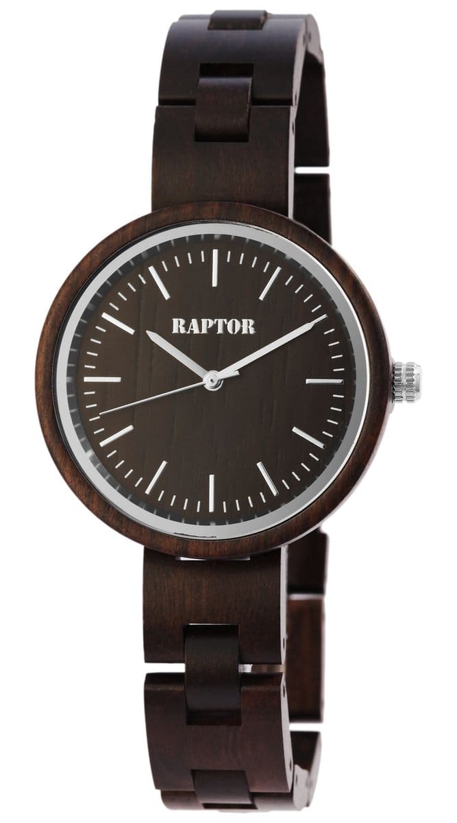 Raptor Dameshorloge Hout Bodilla, mineraalglas
