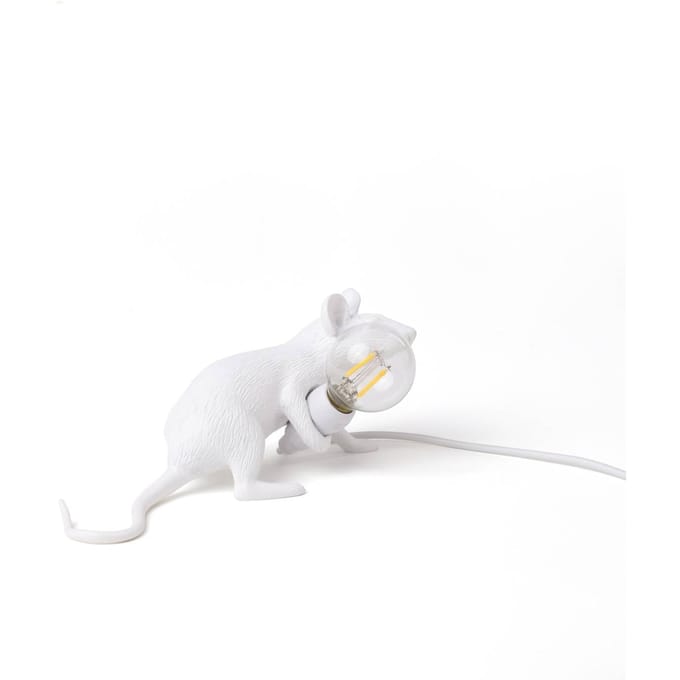 SELETTI LED decoratie-tafellamp Mouse Lamp USB liggend wit