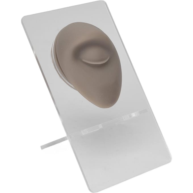 Siliconen Oog Wenkbrauw Model 3D Gesimuleerde Piercing Oefen Oogmodel met Standaard voor Sieraden Display gray