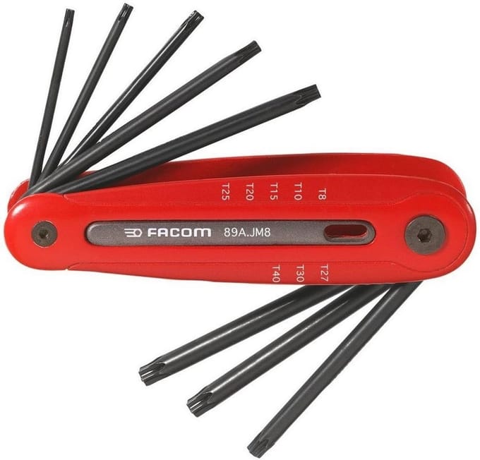 Set Torx Pennensleutels 8-delig in Praktische Inklaphouder